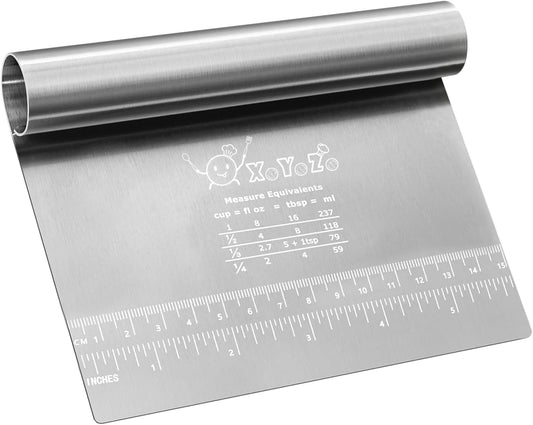 Bench Scraper Dough Pastry Cutter Stainless Steel Blade Kitchen Baking Tools for Butter, Cake, Onion, Vegetable