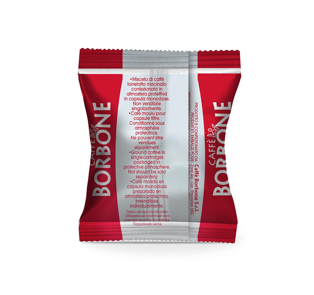 Caffe Borbone Nespresso Compatible Espresso Pods, Red Blend, Freshly Roasted and Packaged in Italy - 50 Individually Wrapped Espresso Pods - NOT Compatible with Vertuo