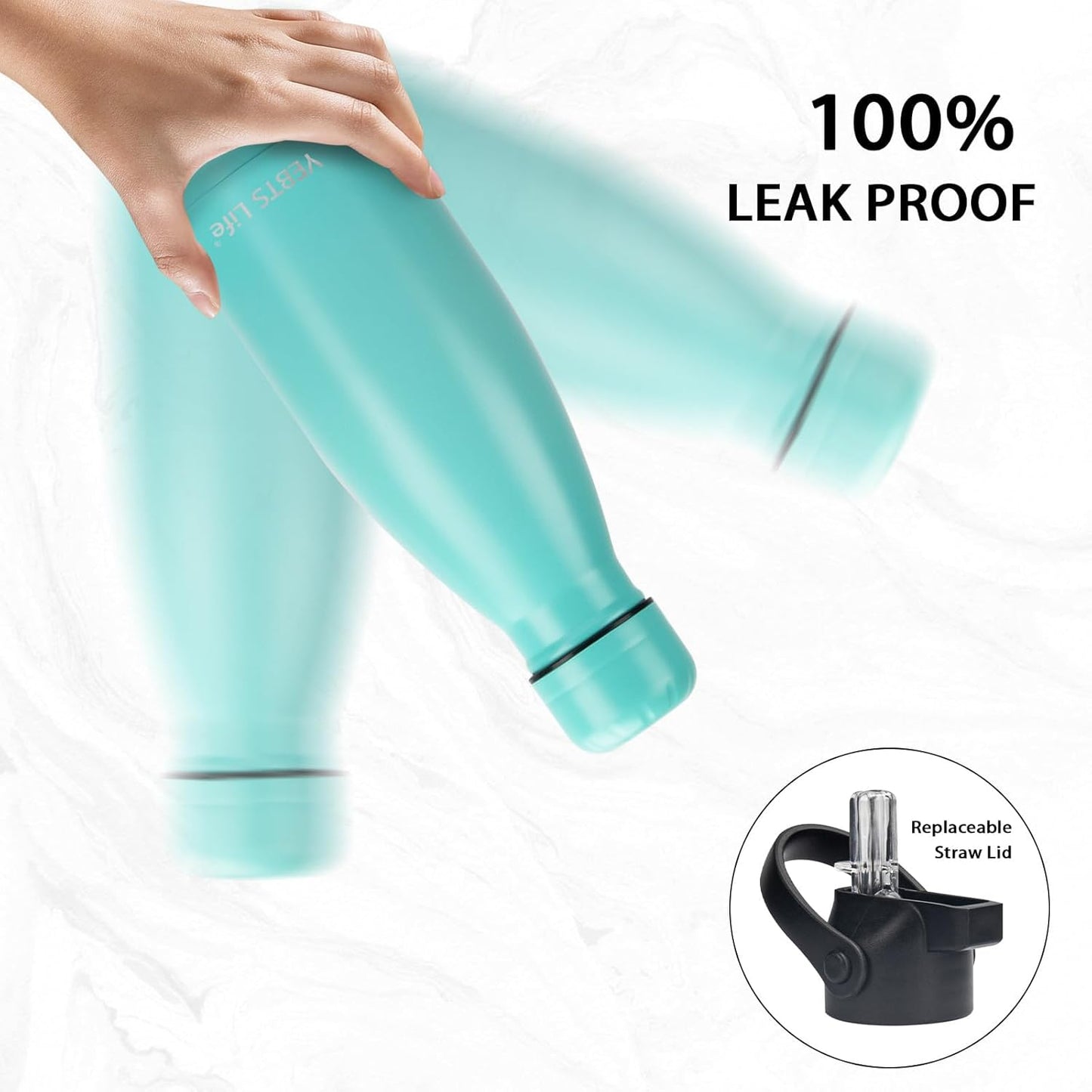 Insulated Water Bottle, 2 Pack-9oz Stainless Steel Water Bottles with straw lid, Metal Sports Water Bottles for Boys,Girls, Double Wall Vacuum BPA-Free Flask for School, Sports (Pink-Green)