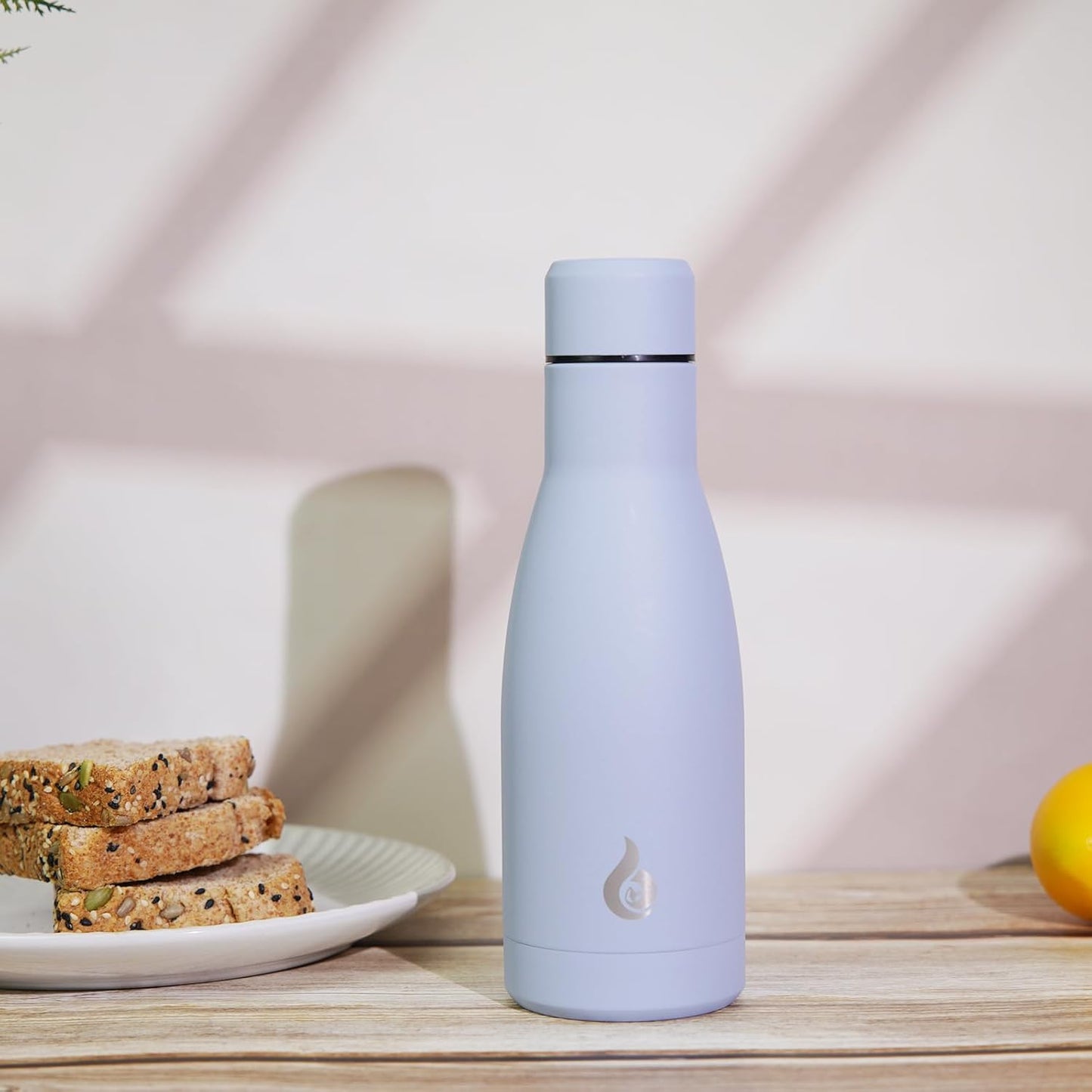 BJPKPK Insulated Water Bottle 12oz Small Stainless Steel Water Bottles Reusable Metal Thermos Keep Cold and Hot,Mist Grey