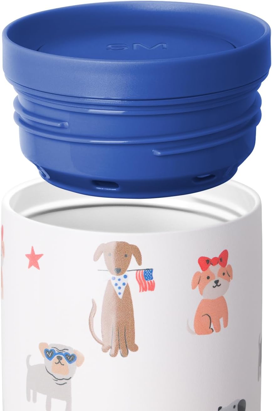 Simple Modern 4th of July Signature Voyager | 16oz Travel Coffee Mug Tumbler with 360° Lid | Gifts for Women Men | Ceramic-Lined Insulated Stainless Steel Cold Brew Iced Coffee Cup | Patriotic Pets