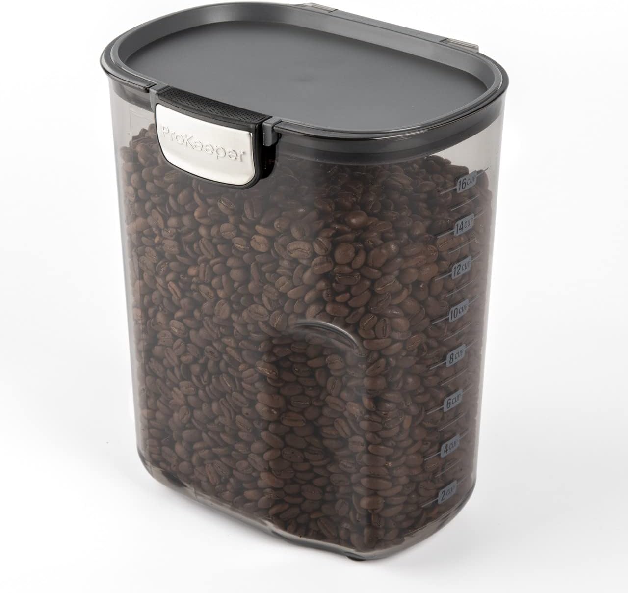 Progressive International ProKeeper+ Clear Plastic Airtight Food Baker's Kitchen Storage Organization Container Canister Set with Magnetic Accessories, 2- Piece Set (Coffee 4.3-Quart)