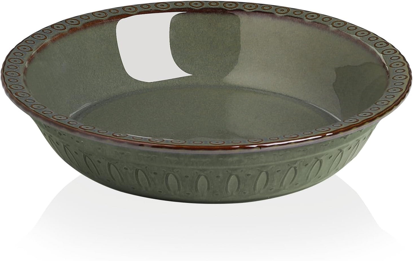 Sweejar Ceramic Pie Pan - Round Baking Dish, Non-Stick for Quiche, Tart, Cake, Pumpkin Pie & Pot Pies (Gray, 10 Inches)