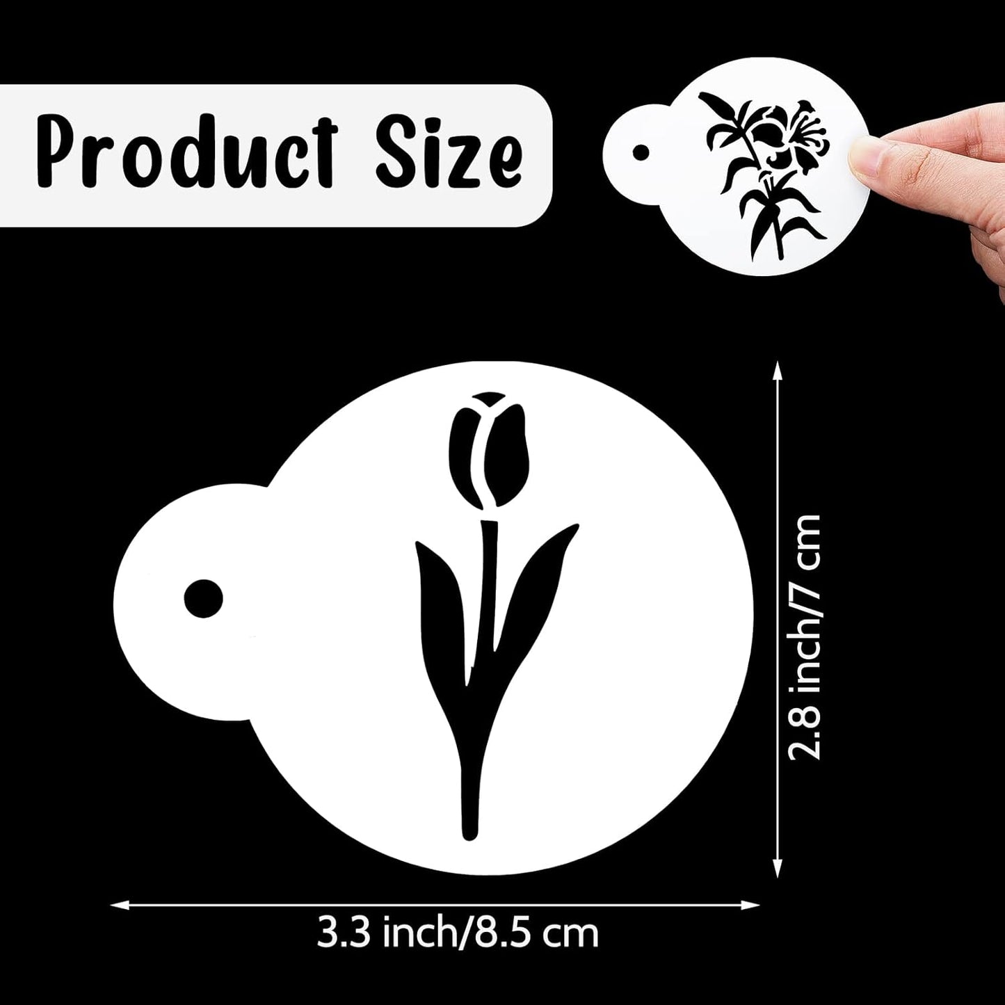 Marspark 30 Pieces Coffee Stencil Cookie Cake Stencils Latte Art Reusable Plastic DIY Bake Stencils Leaves Butterfly Flowers Bird for Coffee Cookie Drawing