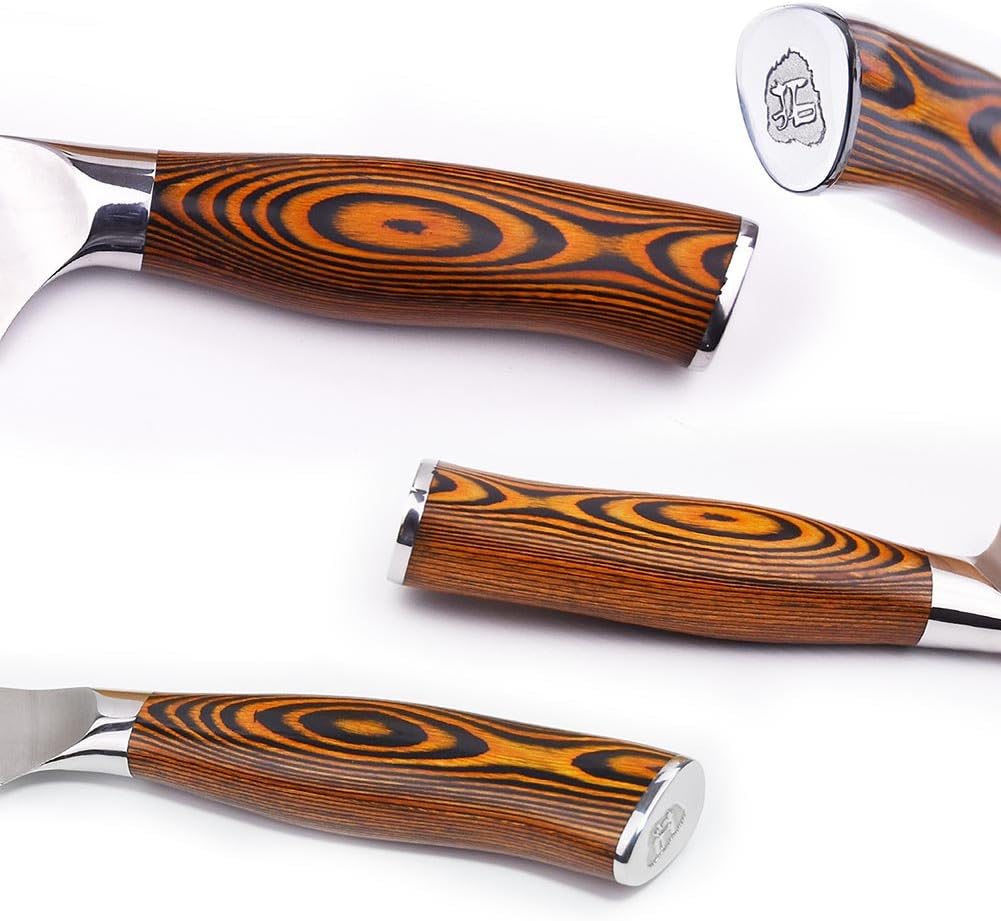 TUO Slicing Knife, 12 inch Granton Carving Knives Hollow Ground for Meat Cutting, Kitchen Long Slicer & Carver, German Stainless Steel Pakkawood Handle, Gift Box Included - Fiery Series