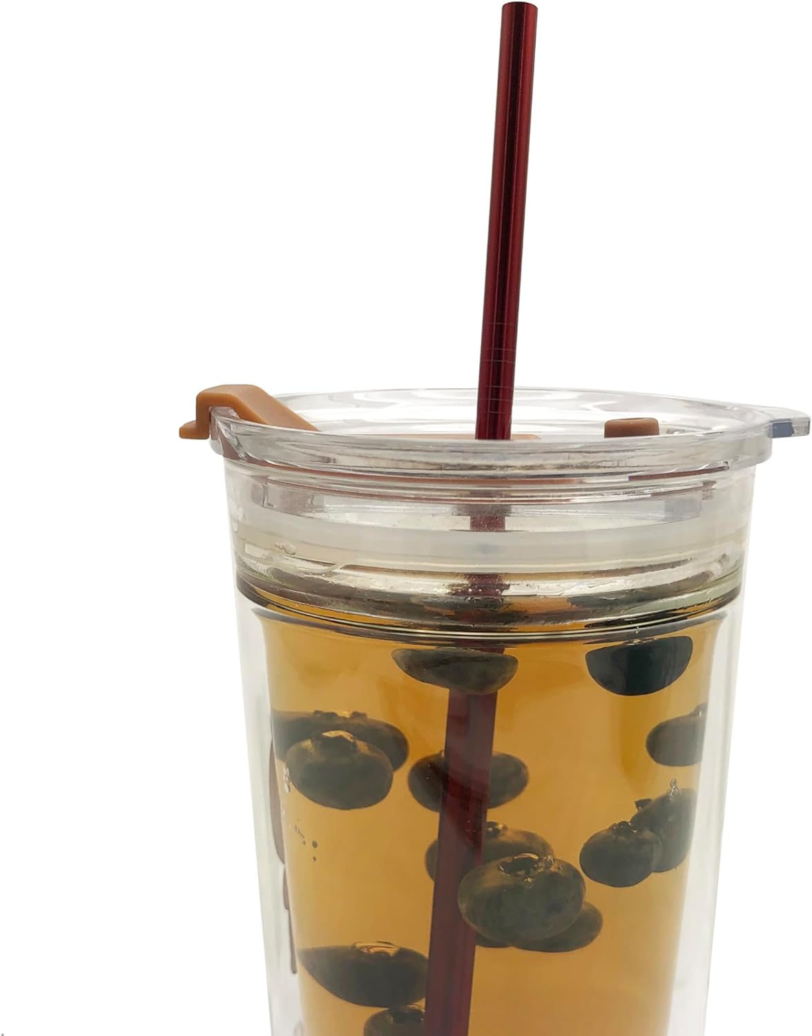 10 Pcs Stainless Steel Straws, Reusable Drinking Straws, 5 Straight + 5 Bent Metal Straws Set With 2 Pcs Cleaning Brushes (Red, 10.5 Inch)