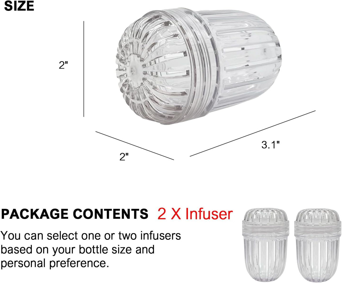 2PCS Fruit Infuser,Tea infuser for Wide Mouth Bottles.,Compatible with Stanley,Hydro Flask, Iron Flask, Takeya, ThermoFlask and similar