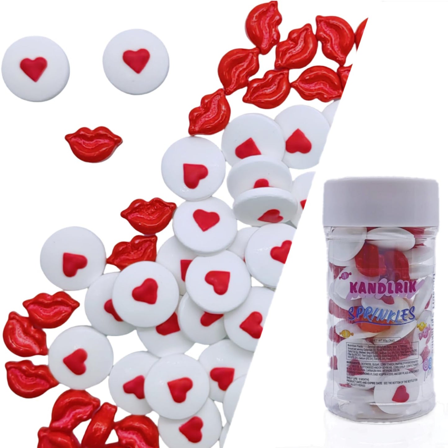 Sprinkles Eyes & Redlips Cake Decorations Topper Edible Themed Sprinkles For Cake Decorations, Baking, Ice Cream, Cookies, Cupcake Topper 3OZ