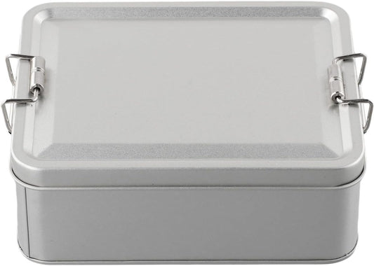 Metal Tin Box, Tinplate Metal Storage Tins Tea Container Rectangular Cookie Box With Lids For Storaging Cookies Snowflake Pastries Tea(M)