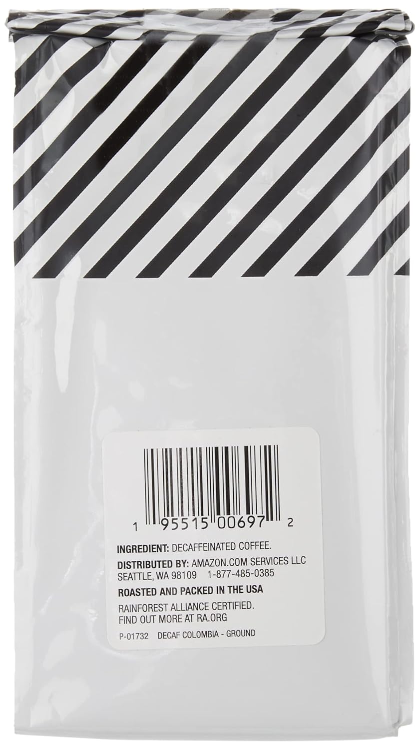 Amazon Fresh Decaf Colombia Ground Coffee, Medium Roast, 12 Ounce (Pack of 3)