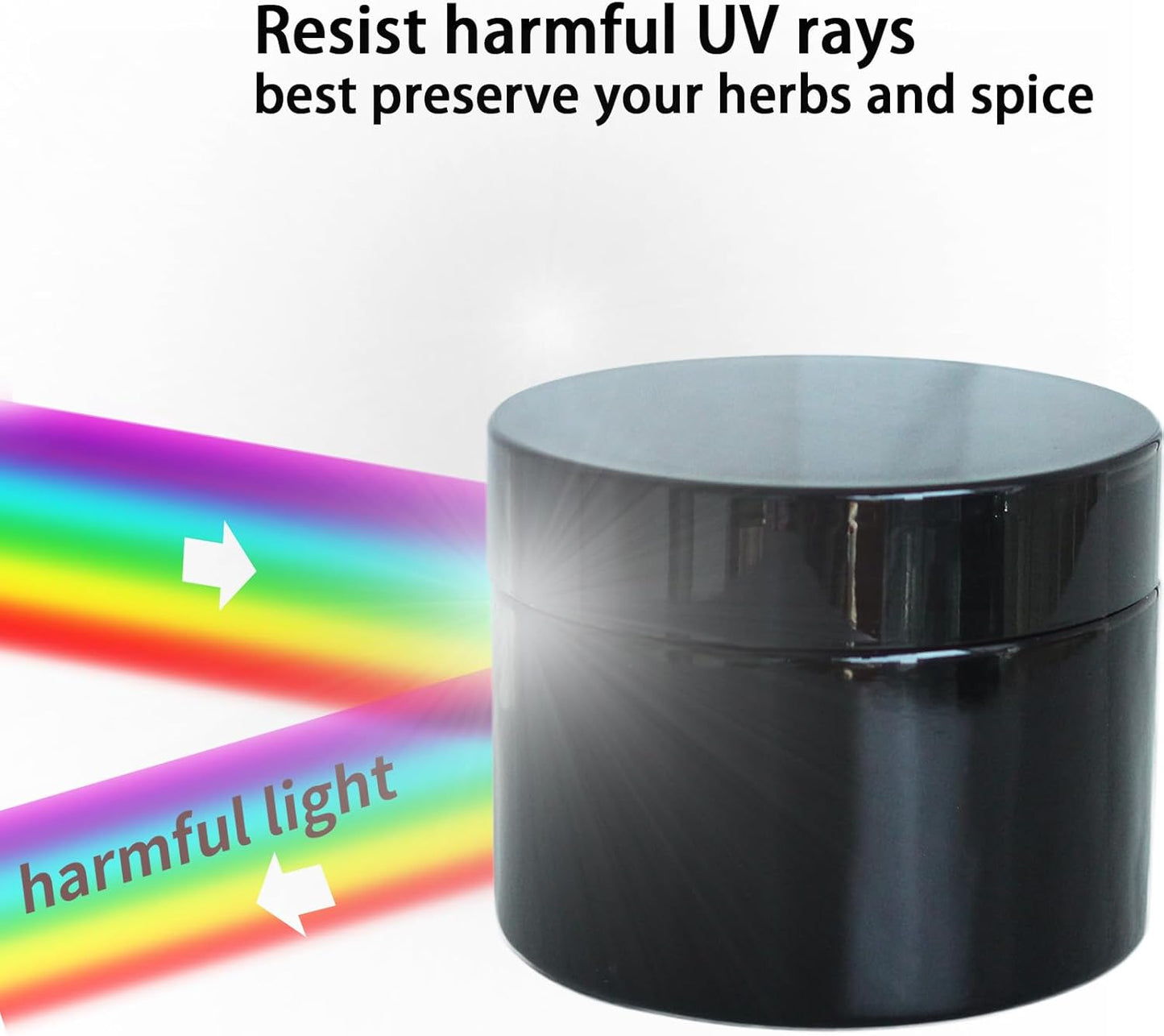 Black Glass Storage Jar 250ml Wide Mouth Airtight UV Protection Container for Spice Coffee