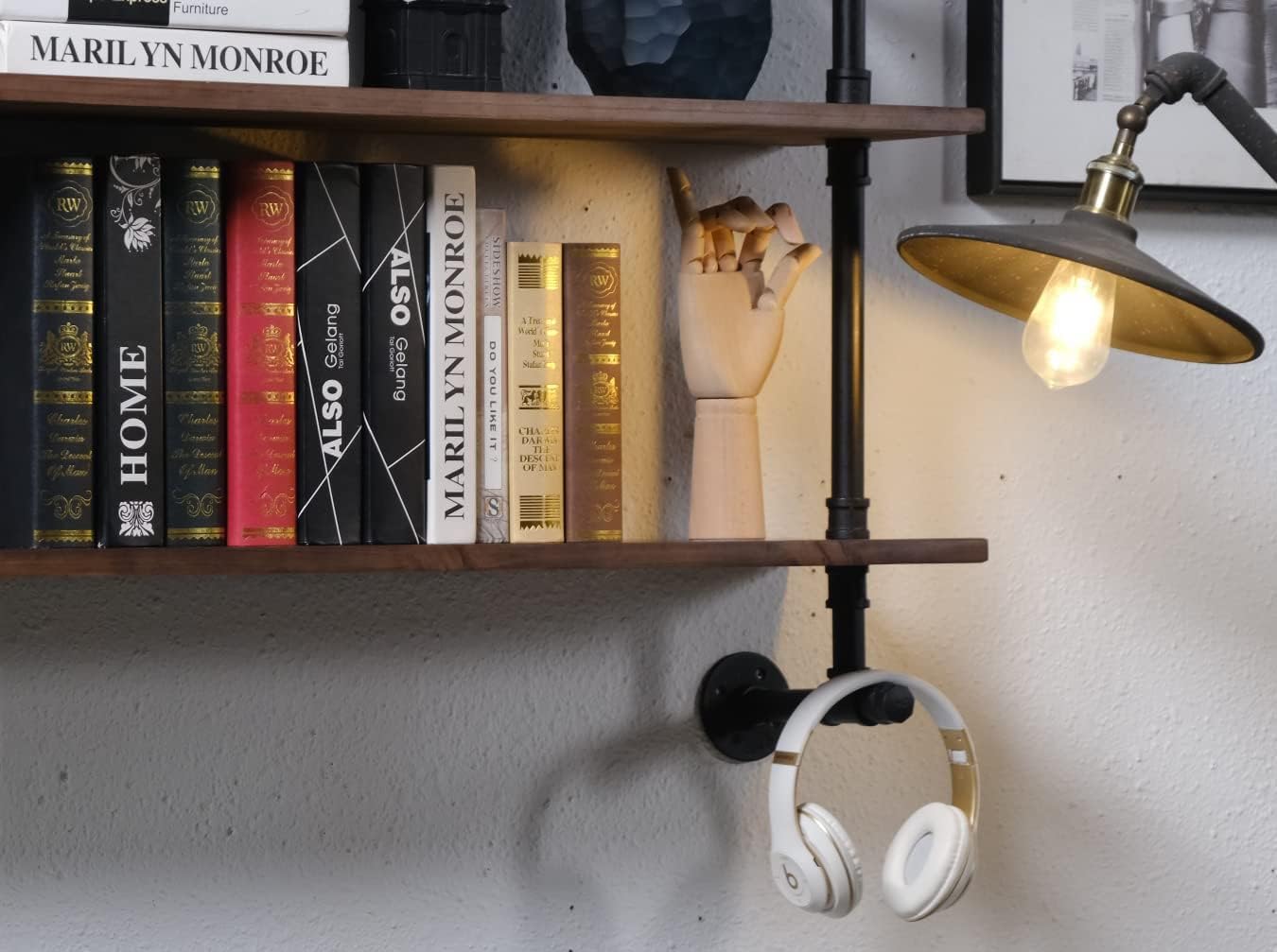 Floating Shelves for Wall,Solid Wood Shelves Industrial Pipe Shelving 36inch for Wall Decor,Kitchen,Living Room