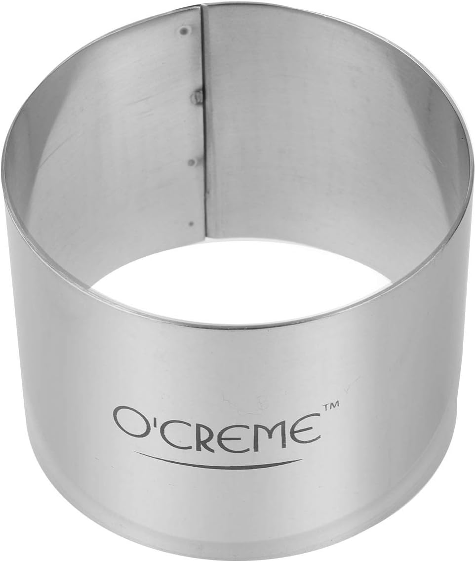 O'Creme Cake Ring Sturdy Stainless Steel Round Mousse Cake Ring Mold for Baking, Dessert Cake Decorating Pastry Rings 3 Inch Diameter x 2-1/2 Inch High