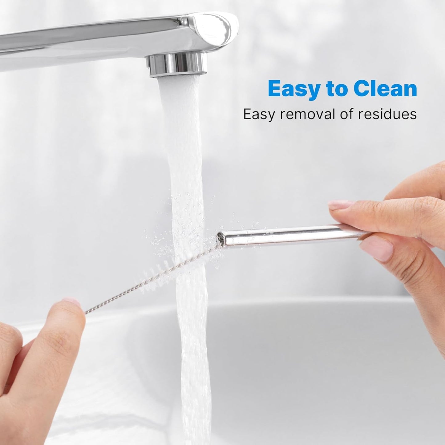 2 Pcs Stainless Steel Straws for 40 oz Stanley Tumbler, Replacement 40 oz Stanley Cup Straw Accessories with Silicone Tips and Cleaning Brush (Pink Dusk)