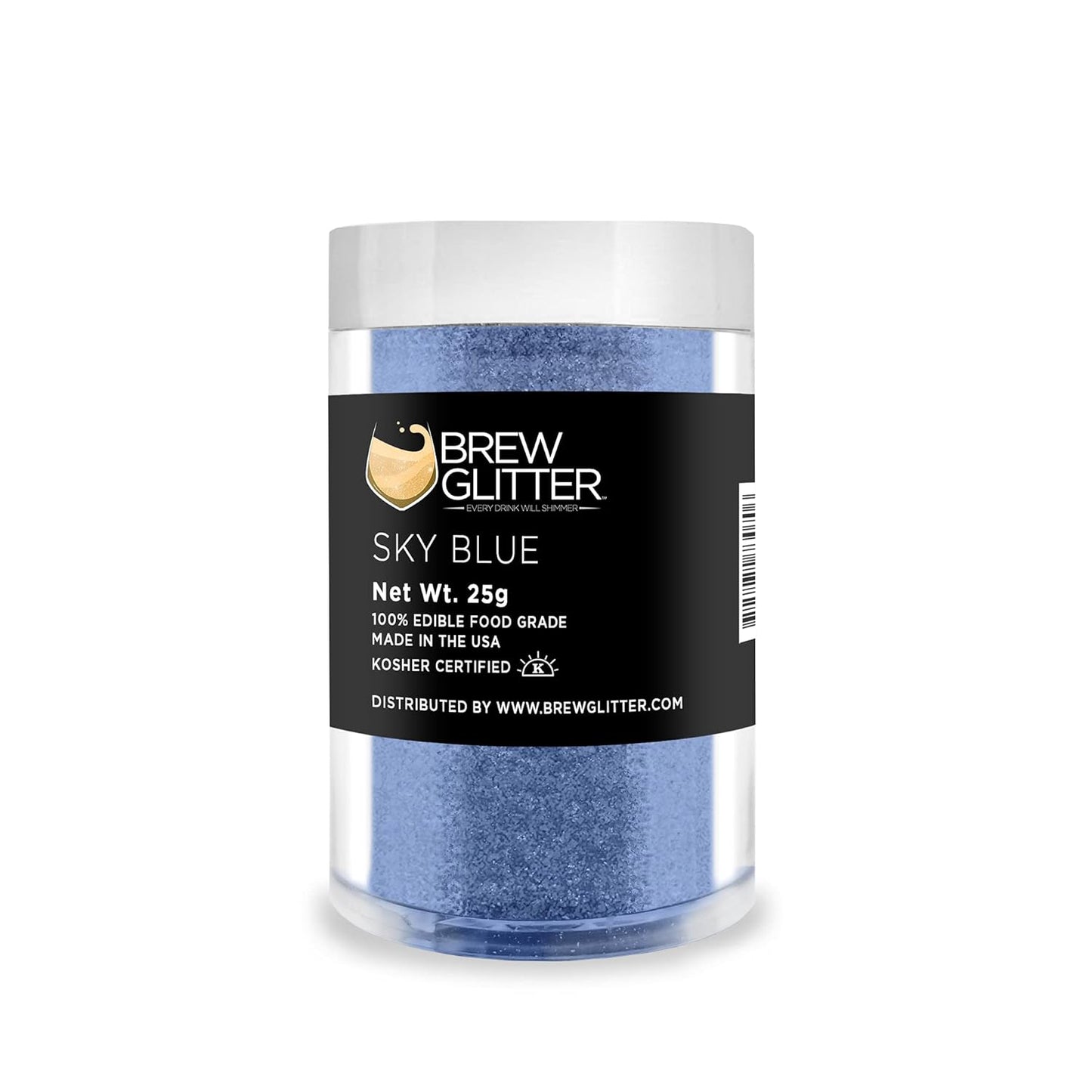 Sky Blue BREW GLITTER Edible Glitter For Drinks, Cocktails, Beer, Garnish Glitter & Beverages | KOSHER & HALAL Certified | 100% Edible & Food Grade | Vegan, Gluten, Nut Free (25g, Sky Blue)
