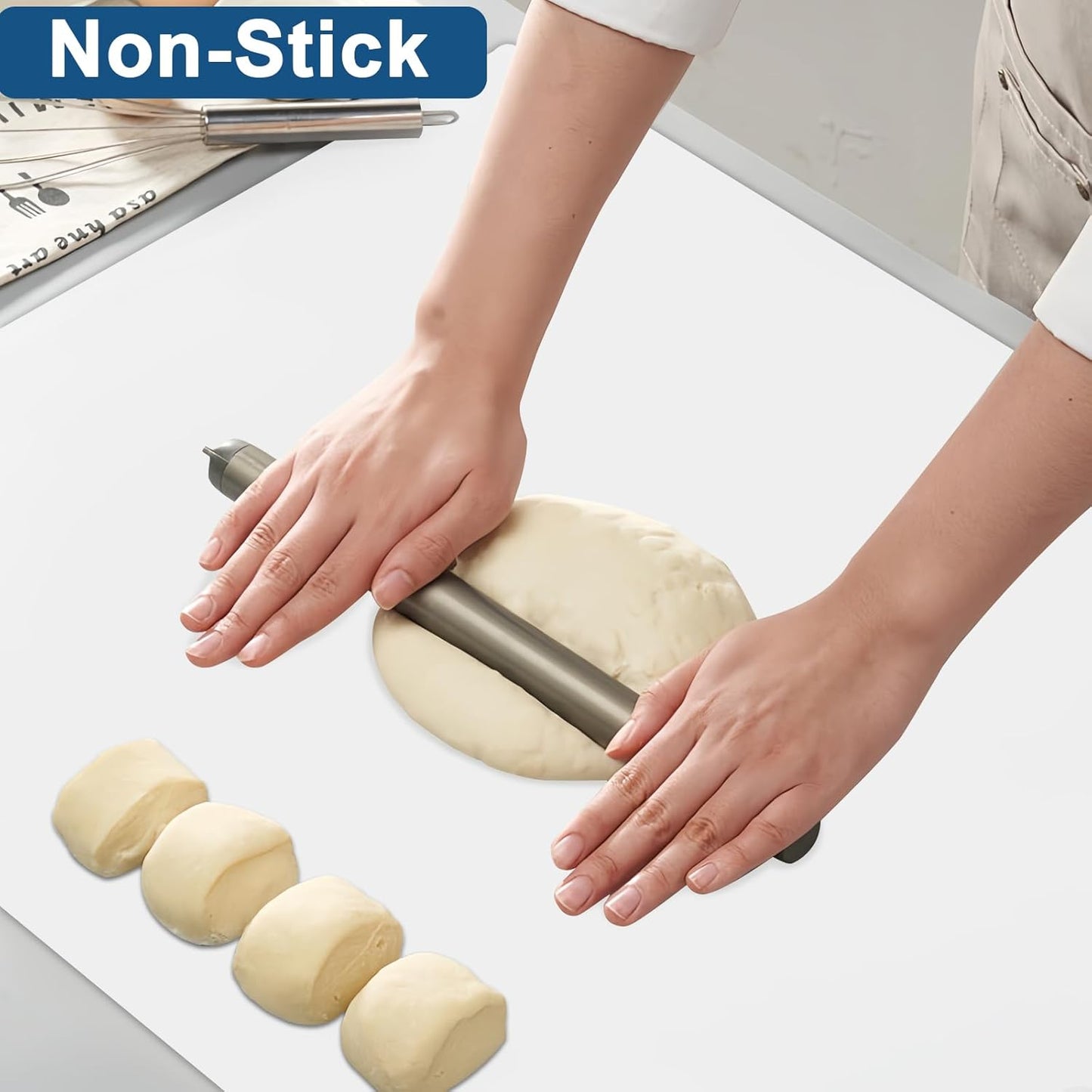 23.6"x15.7" Silicone Mats for Kitchen Counter, Non-Slip Heat Resistant Countertop Protector, Waterproof Silicone Craft Mat for Kitchen Island, Dark Gray