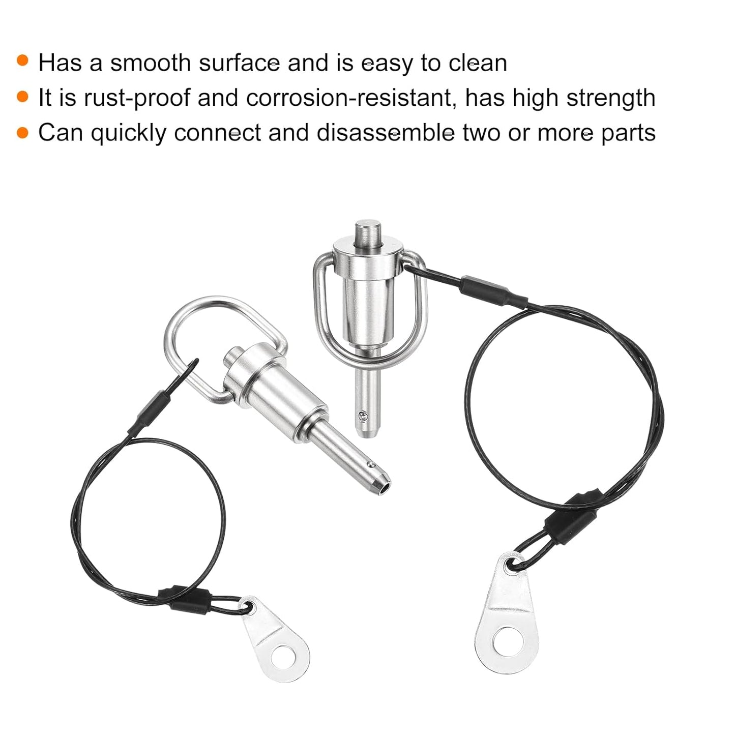 uxcell 1 Pcs Quick Release Pin, 1/4" x 0.6" (Dia. x L) Push-Button Ball Locking Pin, 304 Stainless Steel, Silver