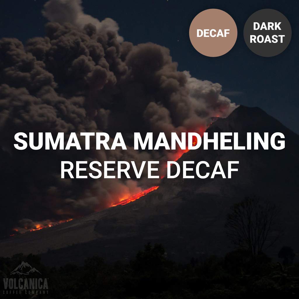 Sumatra Mandheling Decaf Coffee, Dark Roasted, Whole Bean, Fresh Roasted, 16-ounce