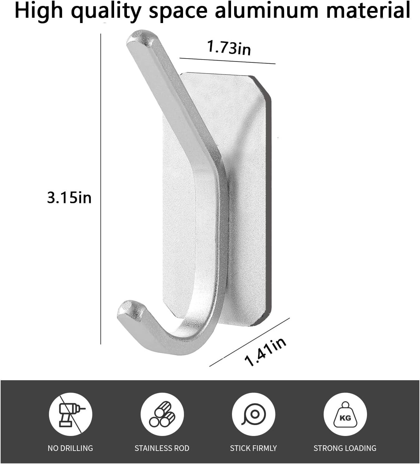 Paoli Heavy Duty Adhesive Hooks,Self-Adhesive Hooks Multiple Colors and Styles 30 lb Maximum Load for Home Schools and Offices (4pc, White)