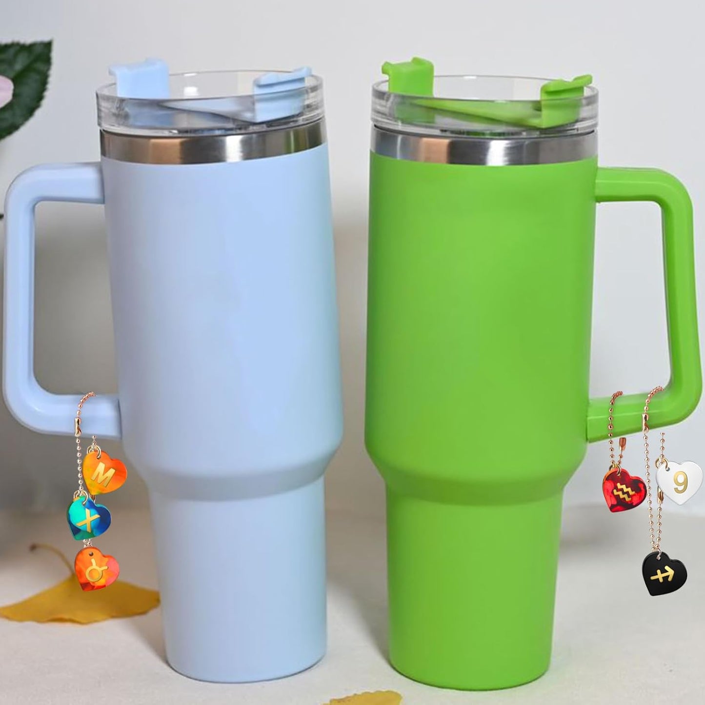 Juome Letter Resin Molds Silicone for Stanley Cup, 48 Pcs Heart Shape Letters Name Number Silicone Molds for Epoxy Resin Casting, DIY Personalized Custom Letter Charm Making for Stanley