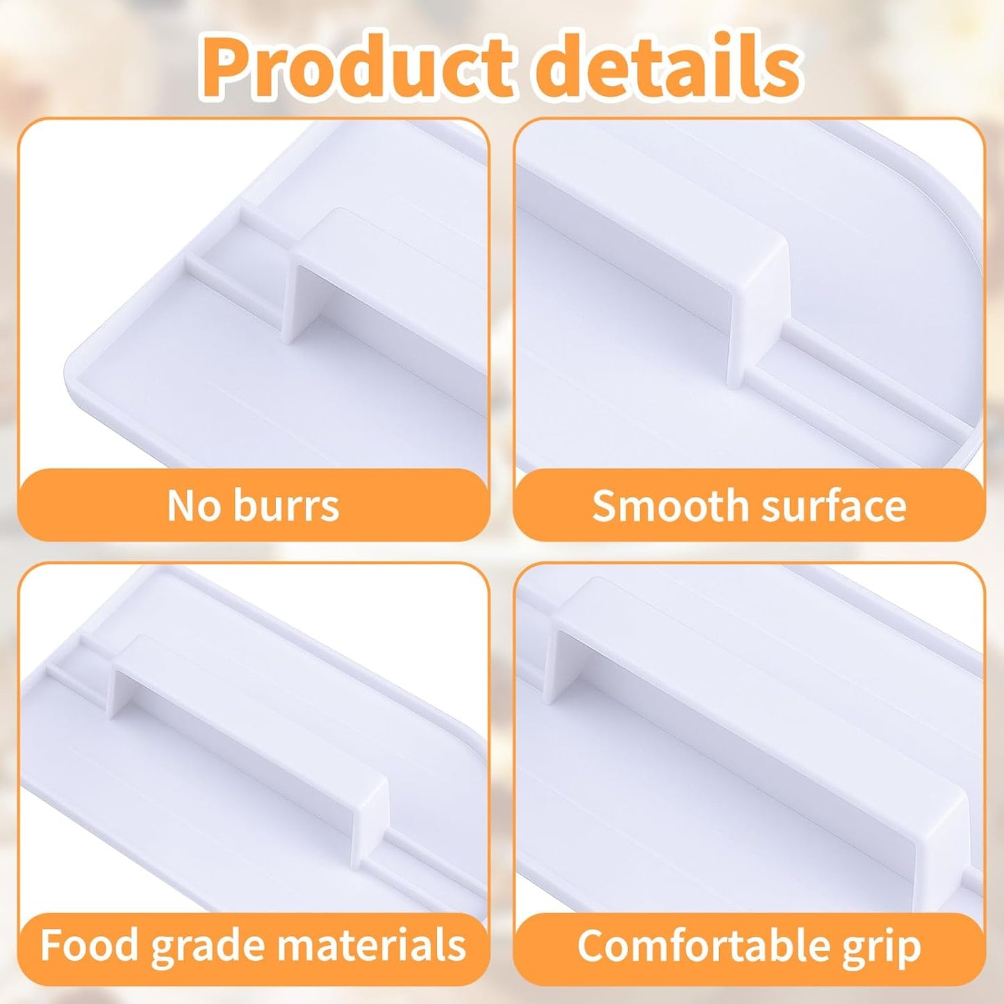 2PCS Fondant Smoother Tool - Plastic Cake Decorating Smoother & Polisher, White Fondant Smoother & Scraper Set, Professional Cake Decorating Tools for Smoothing Icing, Sculpting, and Sugar Craft