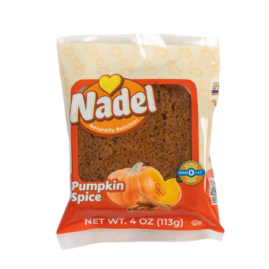 Nadel - NATURALLY DELICIOUS Pumpkin Spice Bread Slices, 16 Pack, Sweet Breads & Cakes breakfast bar, back to school lunch snack.