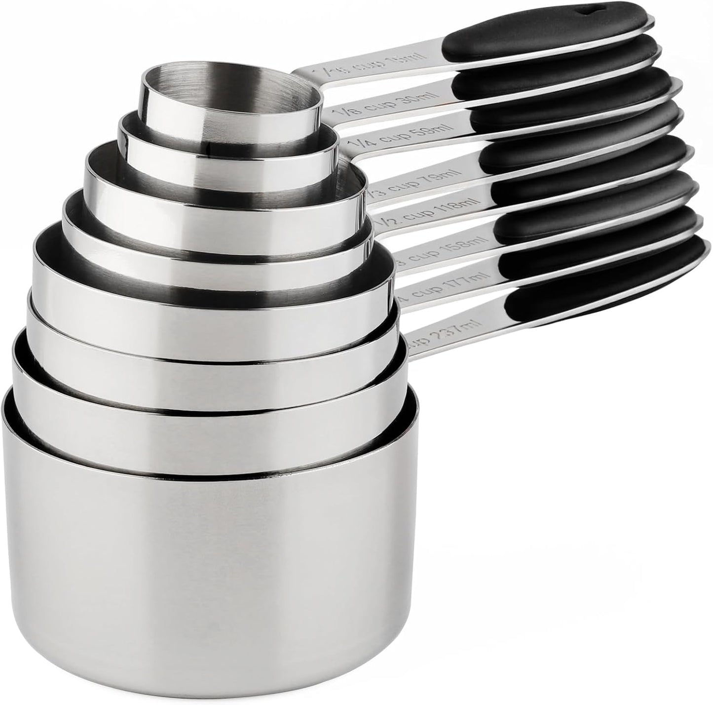 Measuring Cups Set of 8 Stainless Steel Measuring Cups for Dry and Liquid Ingredients