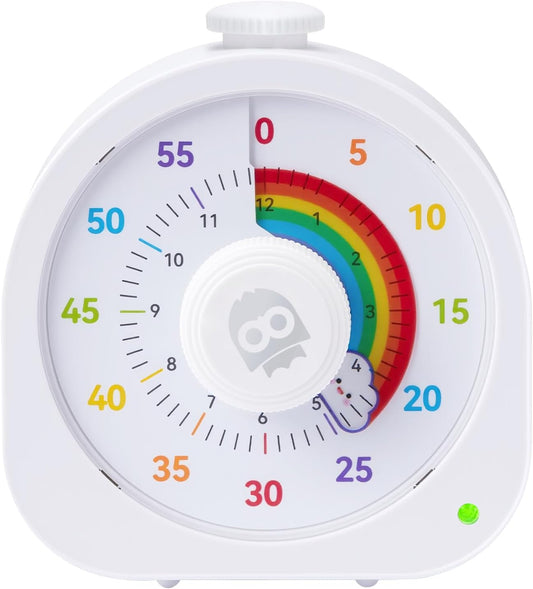 Visual Timer for Kids – 60min/12h Rainbow Magnetic Timer for Classroom, Rechargeable Silent Countdown Timer with Pomodoro Mode, ADHD Time Management Tool