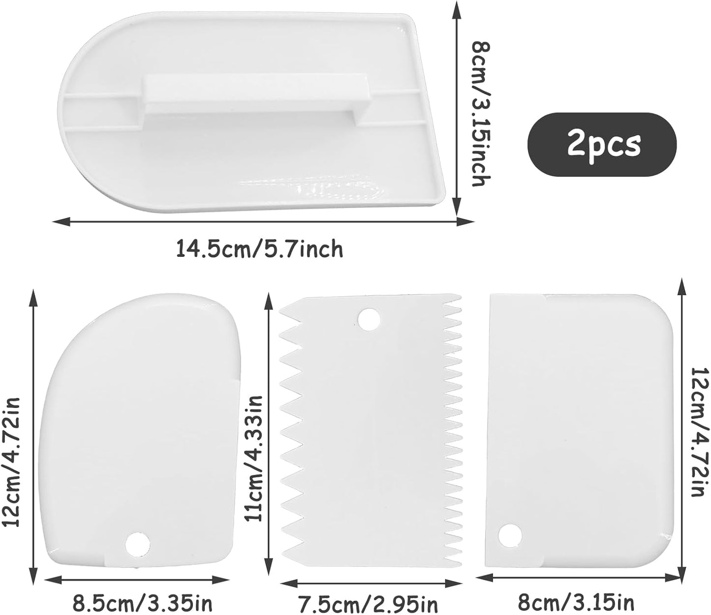 5 Pcs Fondant Smoother, Icing Smoother Essential Baking Tools for Perfectly Smooth Cakes(White)