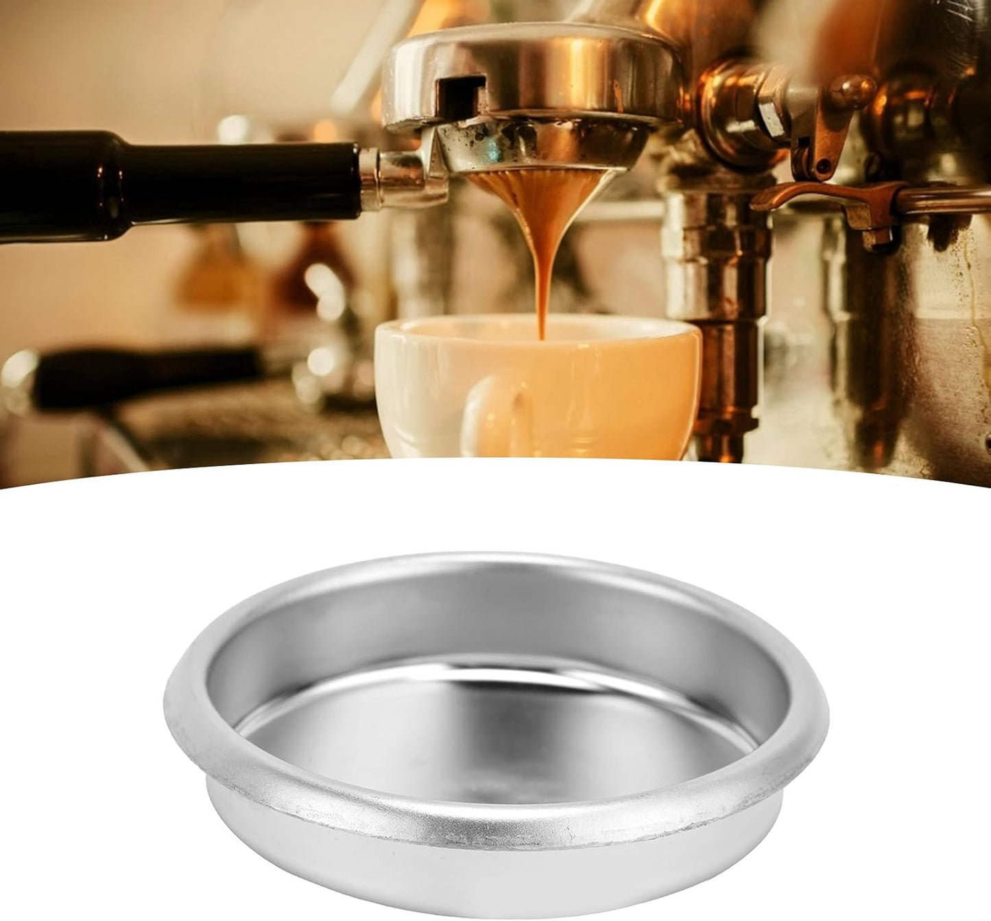 Coffee Machine Accessories, 54mm Backflush Insert Metal Backflush Insert Coffee Machine Stainless Steel Backflush Insert Metal Blind Filter for Sage8 Series