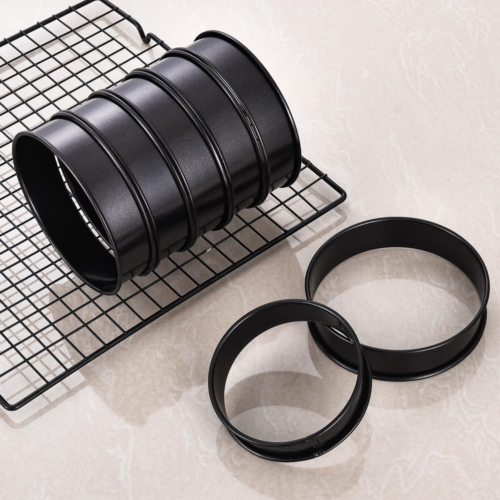 12Packs Crumpet Rings Nonstick 4 Inch English Muffin Ring Stainless Steel Double Rolled Tart Rings Metal Pastry Cooking Baking Ring Molds