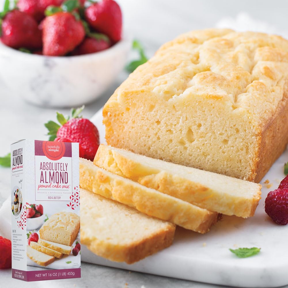 Tastefully Simple Absolutely Almond Pound Cake Mix, 16 Ounce (Pack of 2)