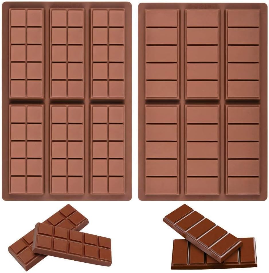 Chocolate Bar Mold, Deep Silicone Snap Chocolate Bar Molds for Stuffed Bar, Wax Melt, Candy Bar Molds (5 Snap+10 Snap)