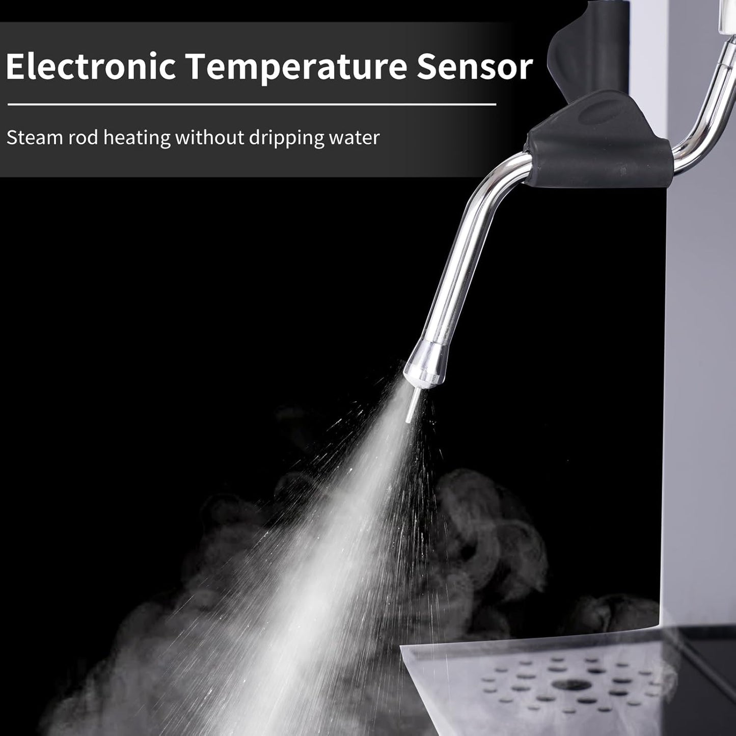 Commercial Milk Frother, 2500W 110V Automatic Steam Boiling Water Machine Electric Steam Milk Frothing Machine Espresso Coffee Milk Foam Machine Steamer with LED Display for Coffee Tea Shop