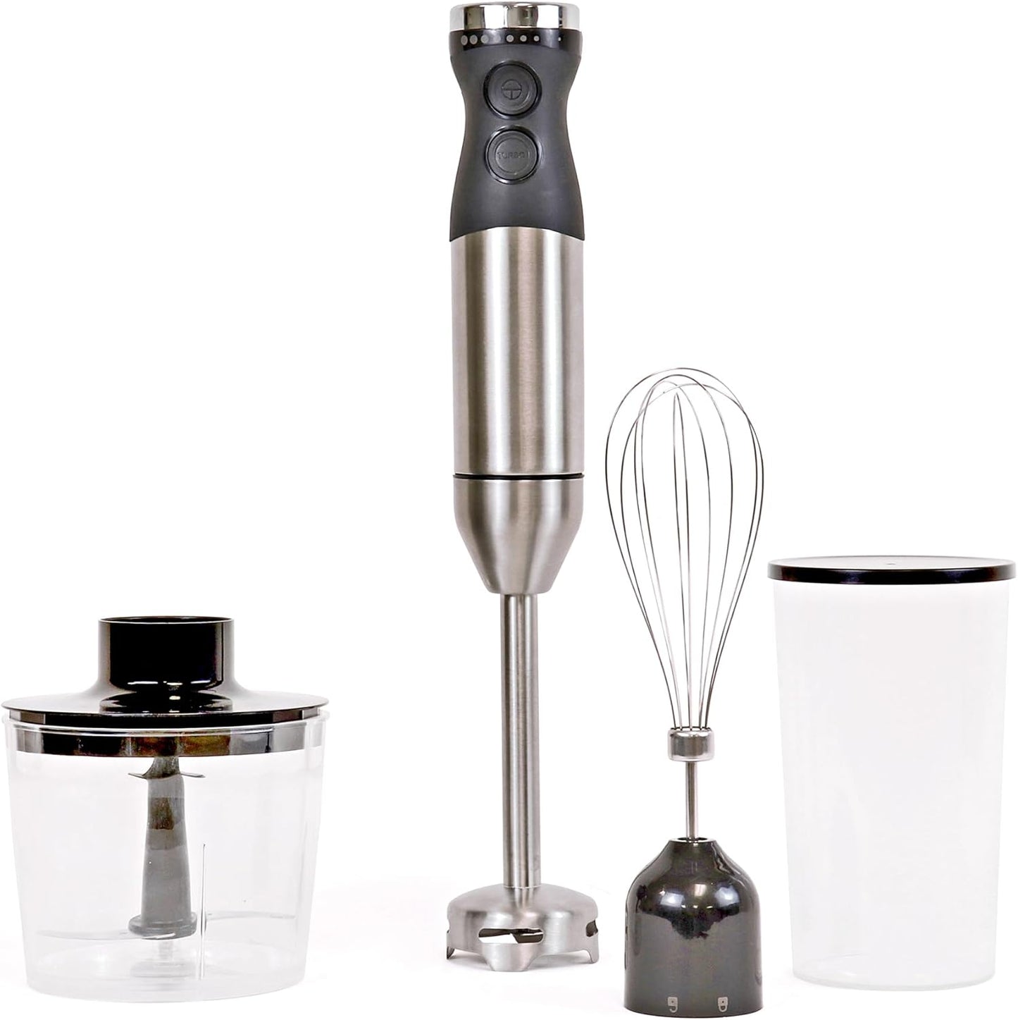 Kenmore Immersion Blender - Handheld Stick Mixer For Kitchen, Food Chopper, Whisk, Smoothie Milkshake Maker, Blend Baby Food, Protein Shake, Puree, Batidora De Inmersión Stainless Steel Blade, Black