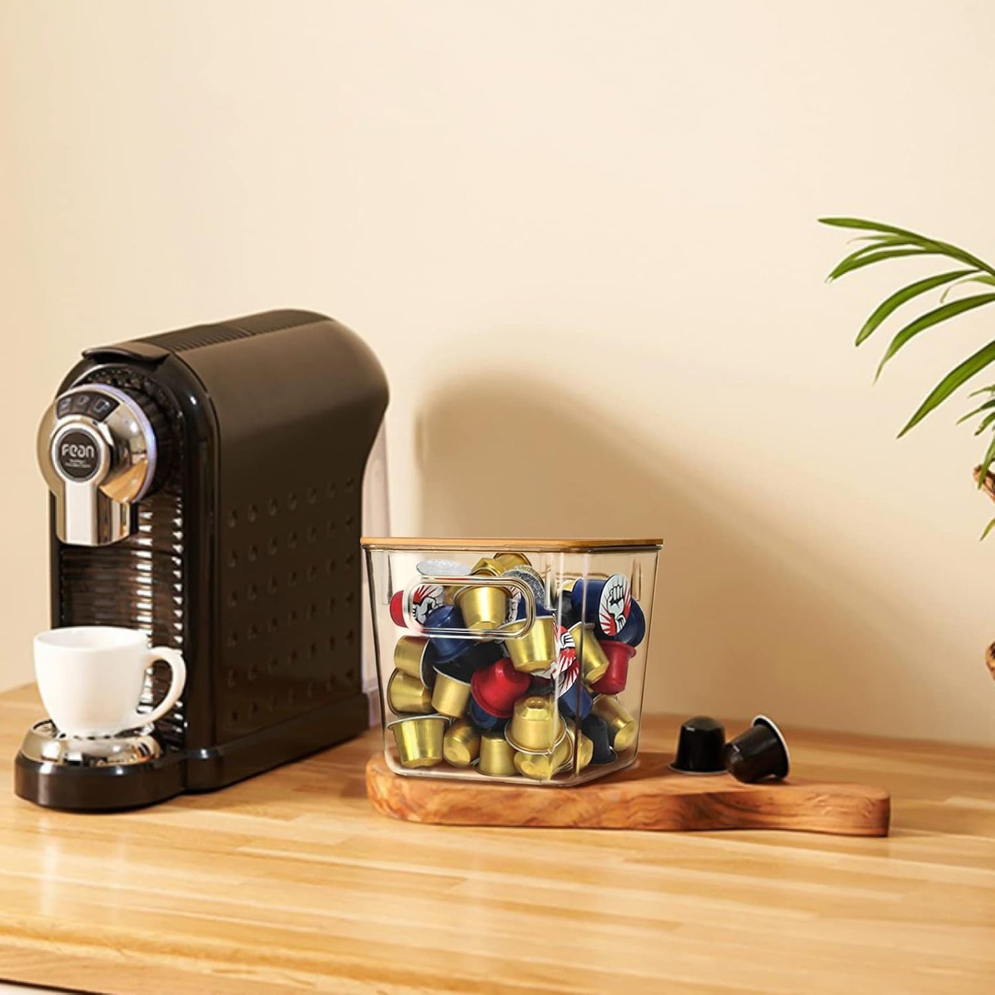 Coffee Pod Holder with Bamboo Lids, 3 PACK K Cup Organizer Large Capacity Coffee Bar Organization and Storage