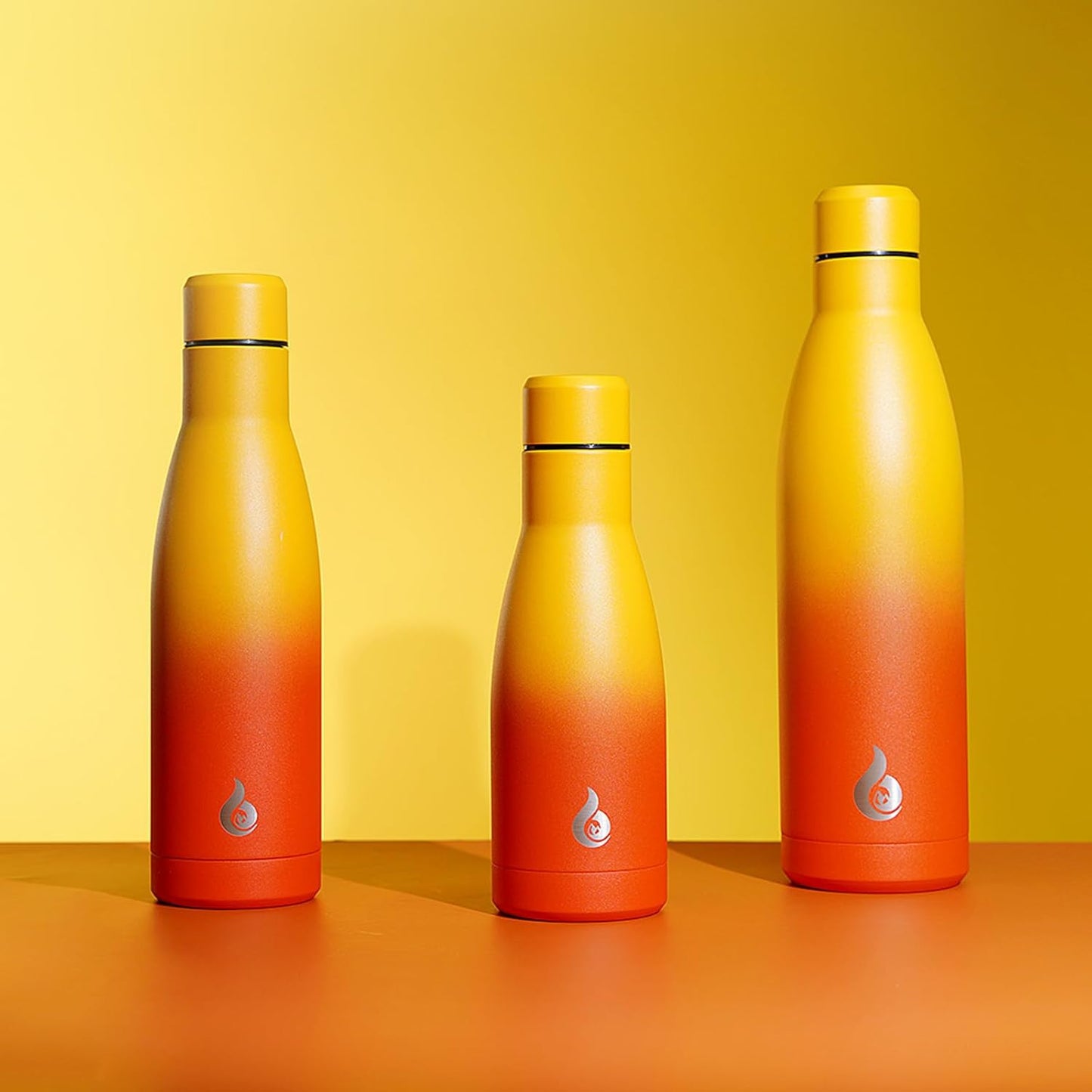 BJPKPK Insulated Water Bottle 17oz Stainless Steel Water Bottles Dishwasher Safe Reusable Metal Thermos Keep Cold and Hot,Sunset Orange