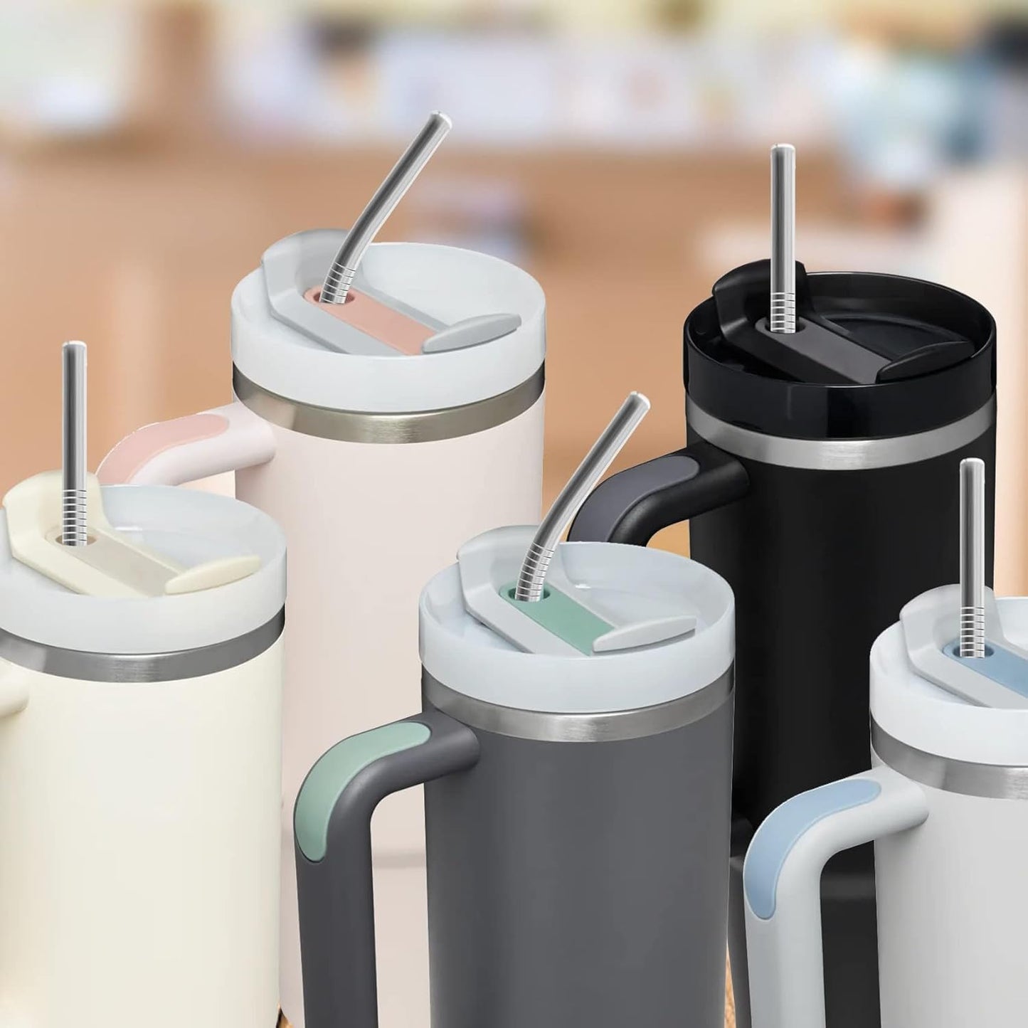 Stainless Steel Replacement Straws for Stanley Adventure Travel Tumbler (6 Straws for 30oz)