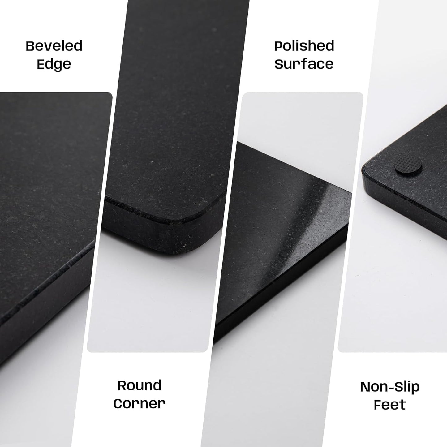 Granite Cutting Board, Marble Slab Pastry Board With Non-Slip Feet For Baking, Cheese, Charcuterie, Chocolate, 12x20 Inch