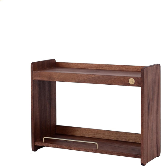 Coffee Mug Holder Wooden Cup Rack Mug Display Shelf Coffee Cup Holder for Countertop With 4 Mug Cups 2 Tier Wood Coffee Mugs Holder for Kitchen Coffee Cup Storage