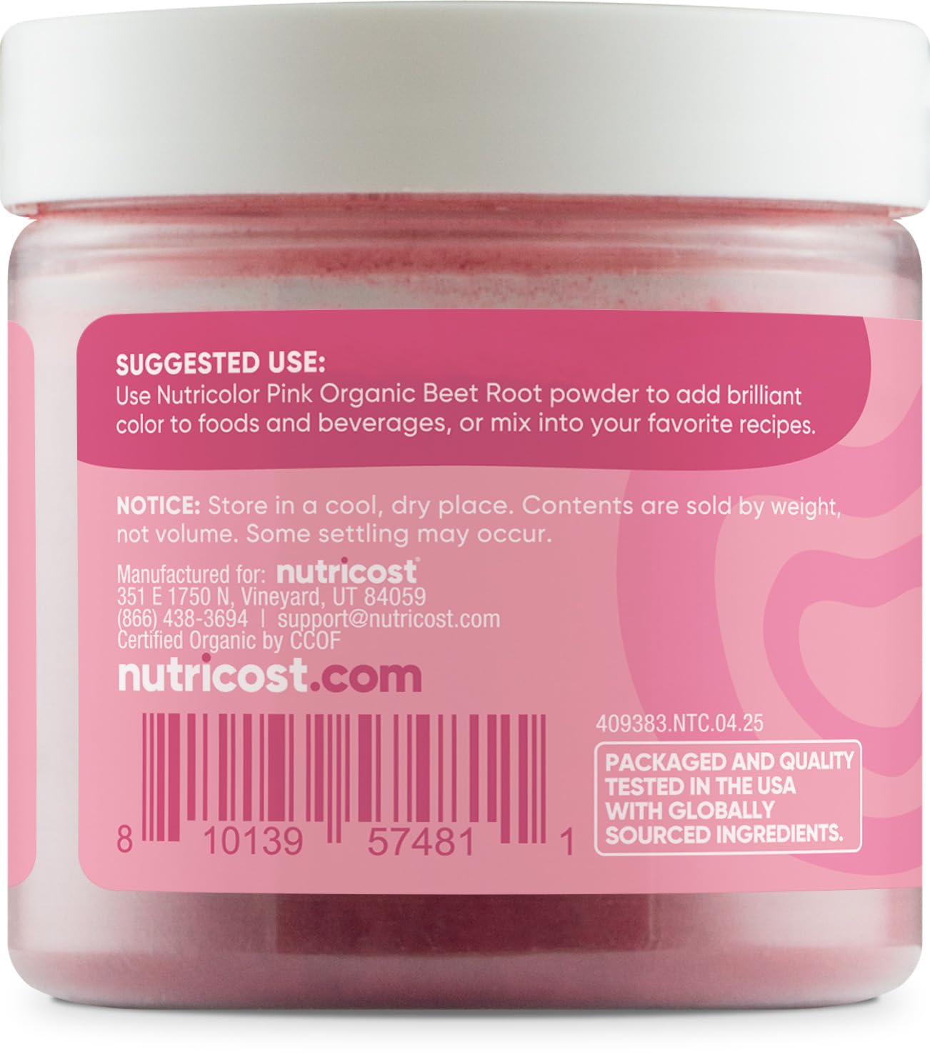 Nutricost Pink Plant Based Food Coloring From Organic Beet Root Powder (60 Servings) - Nutricolor Color Alternative For Food & Beverages