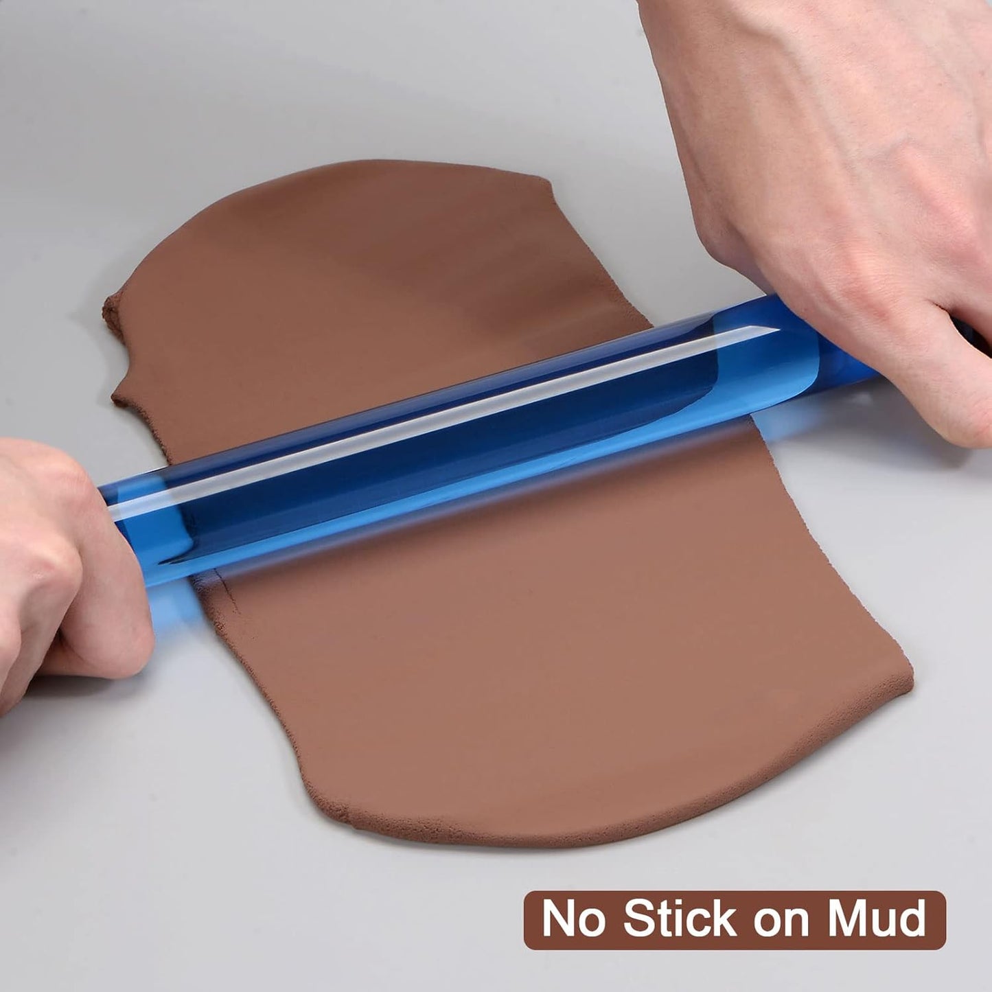 HARFINGTON Acrylic Clay Roller 6 Inch x 1 Inch Solid Non-Stick Plastic Round Tube Roller Polymer Clay Rod Fondant Rolling Pin for Shaping, Sculpting, Modeling DIY Crafts, Rose Red