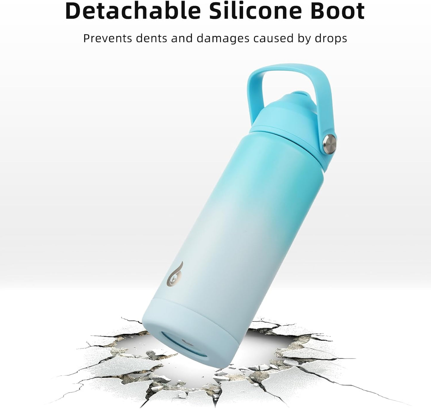 BJPKPK Water Bottle with Straw Lid, 24oz Vacuum Insulated Water Bottles, Metal Stainless Steel Thermos for Sports, Travel, BPA Free Leak Proof Thermos, Cups, Flasks, Tumblers,Sea Salt