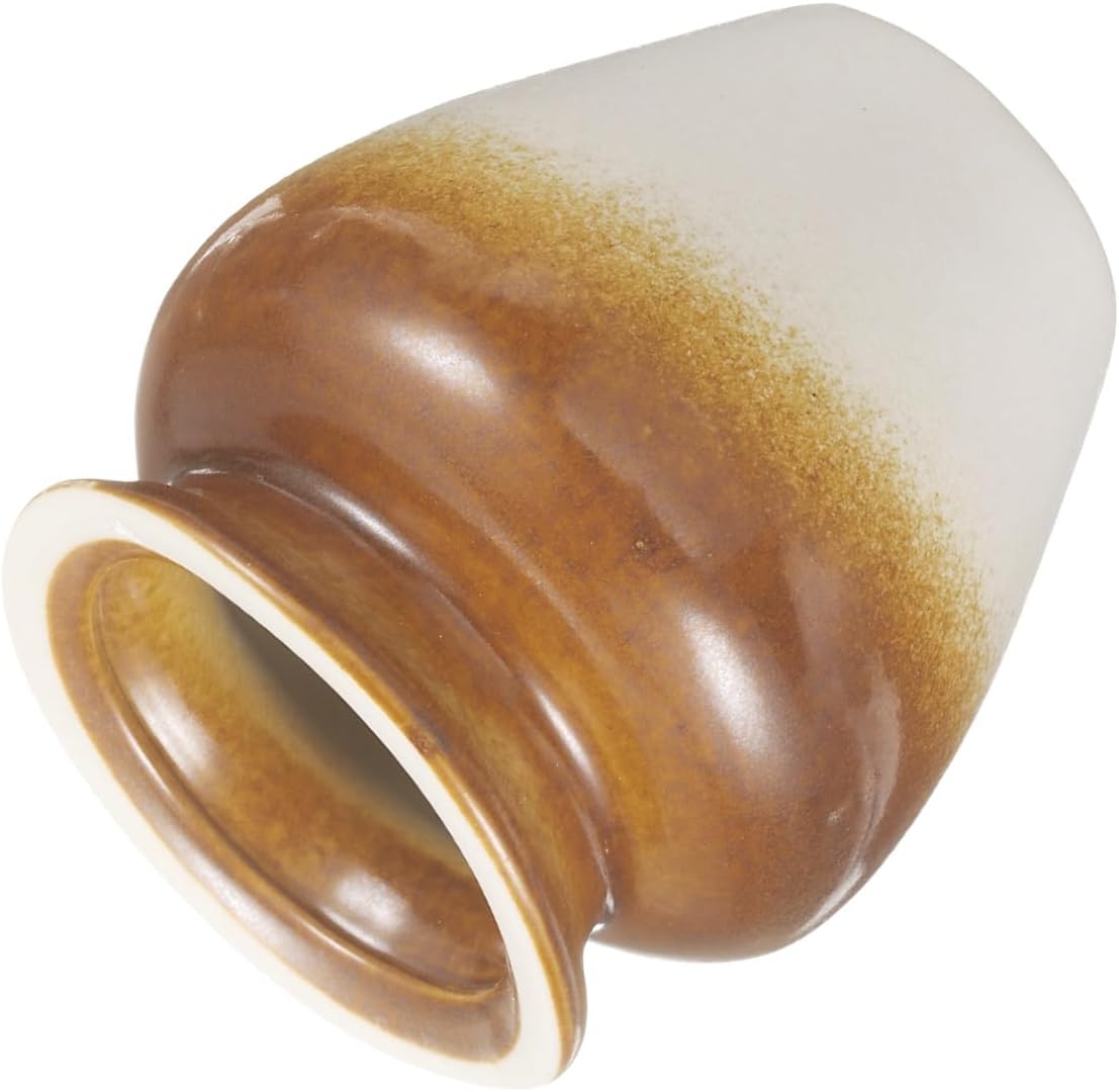 HARFINGTON Ceramic Chasen Stand 70mm Matcha Whisk Holder Teas Set Whisks Stand Traditional Matcha Tea Chasen Holder Tea Set Accessories for Tea Tasting, Brown/White