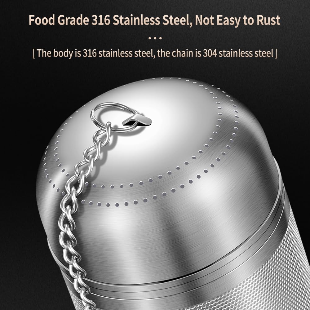 2Pack 316 Stainless Steel Tea Infuser for Loose Leaf Tea Reusable Tea Steeper Extra Fine Mesh Tea Infuser Tea Strainer for Loose Leaf Tea Spices and Seasonings (2 Pack - Large)