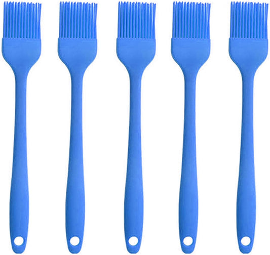 Silicone brush, Oil Brush for BBQ Kitchen Cooking Baking and Grilling (5 PCS,Blue)