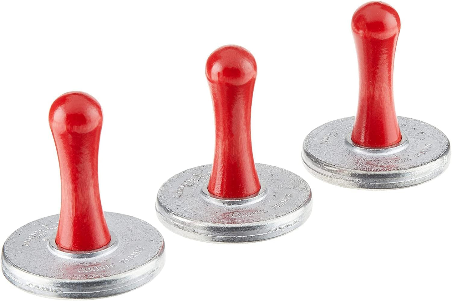 Nordic Ware 01236 Yuletide Cast Cookie Stamps, 3-inch rounds, Silver