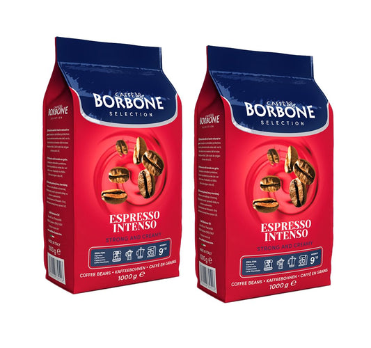 Caffe Borbone, Whole Bean Coffee Blend, Espresso Intenso, Medium Roast, Roasted and Freshly Packaged in Italy, 2.2 Pound Bag (Pack of 2)
