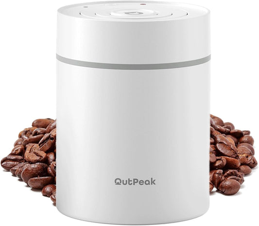 OUTPEAK Neo 2025 Auto Vacuum Coffee Canister, 0.5L for 4.6oz Coffee Beans, One-Button Operation, Small Airtight Coffee Canister with Scoop, Coffee Storage Container Stainless Steel (Champion's Choice)