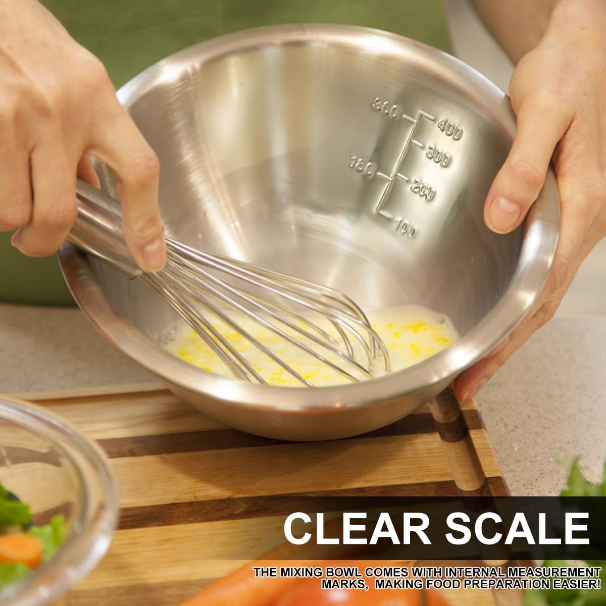 Nesting Mixing Bowl Set, 10 Pack Stainless Steel Bowls with Scale Marks, Baking Bowls Mixing Set for Kitchen Food Space Saving Storage, Cooking, Baking.